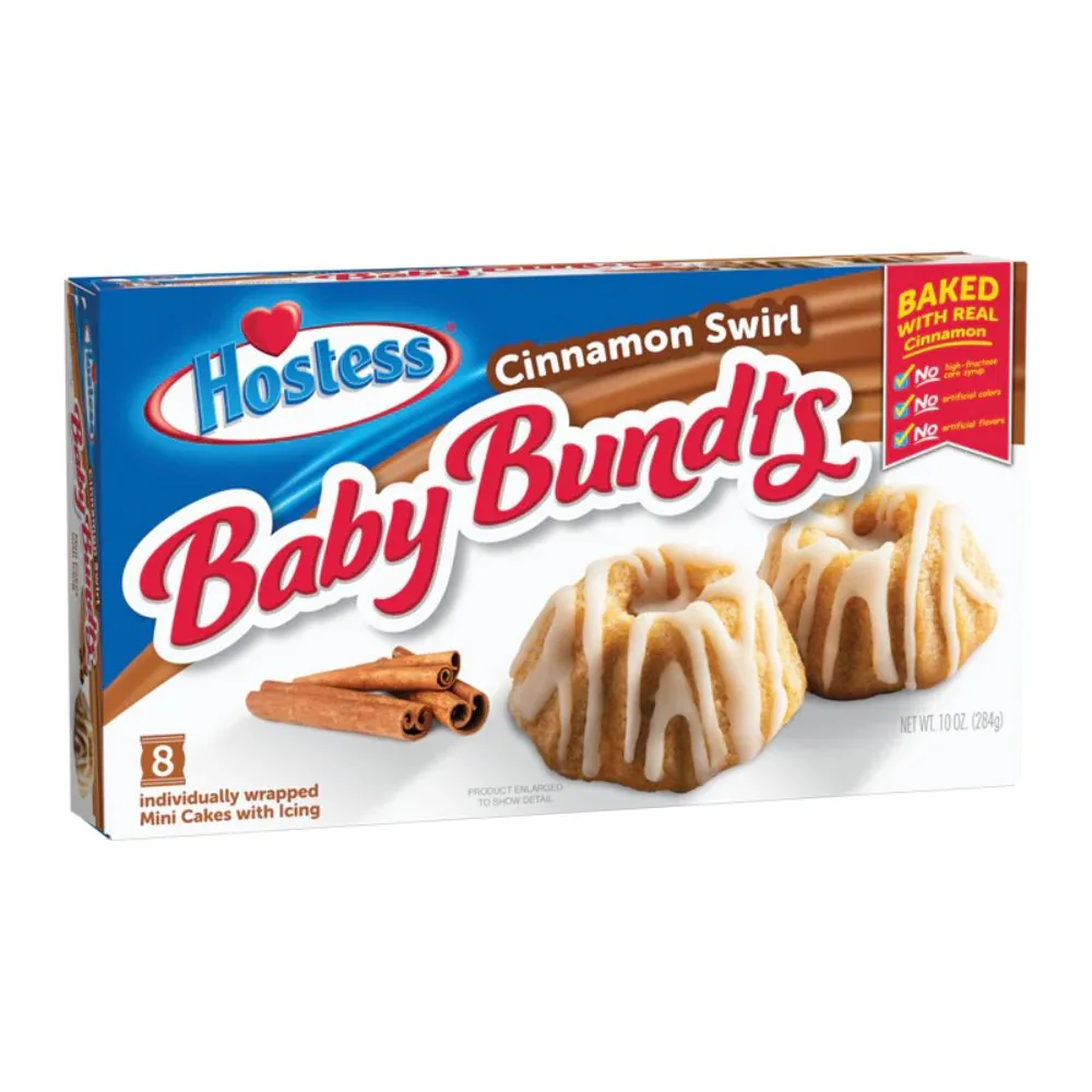 Hostess Baby Bundts Cinnamon Swirl, petits gâteaux à la cannelle de 284g
