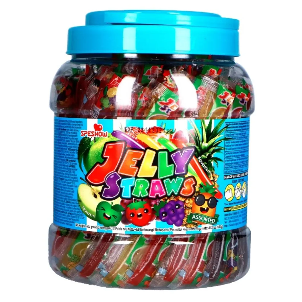 Jelly Straws Assortis, gélatine aux fruits de 1400g