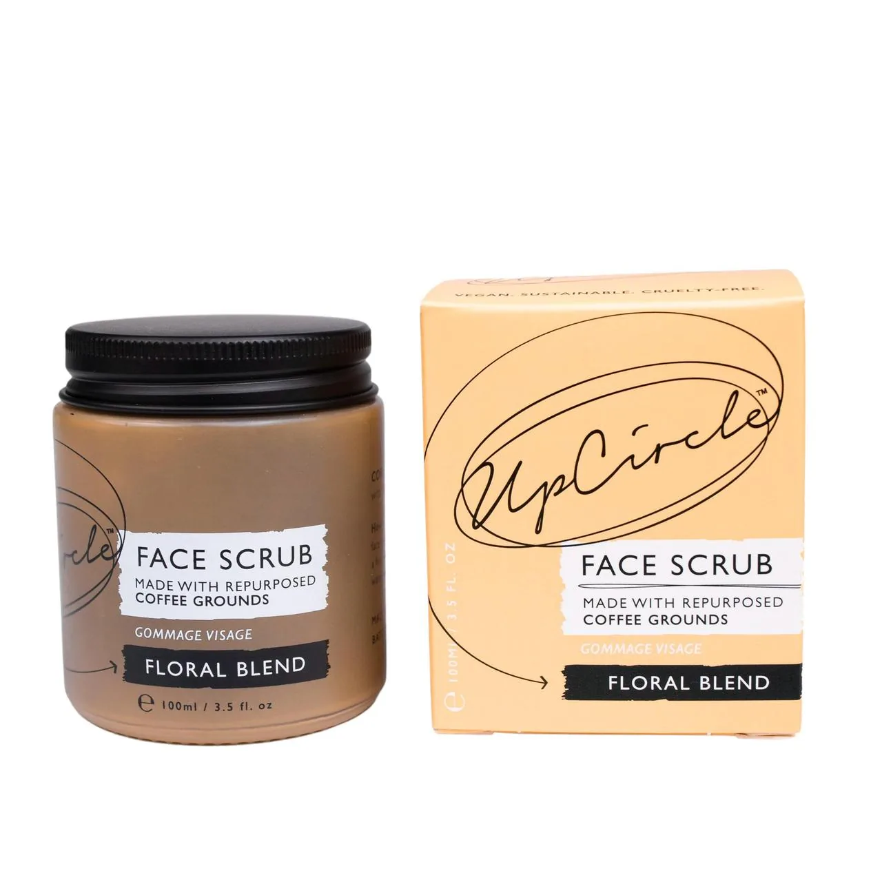 UpCircle Face Scrub Floral with Coffee + Rosehip Oil 100ml