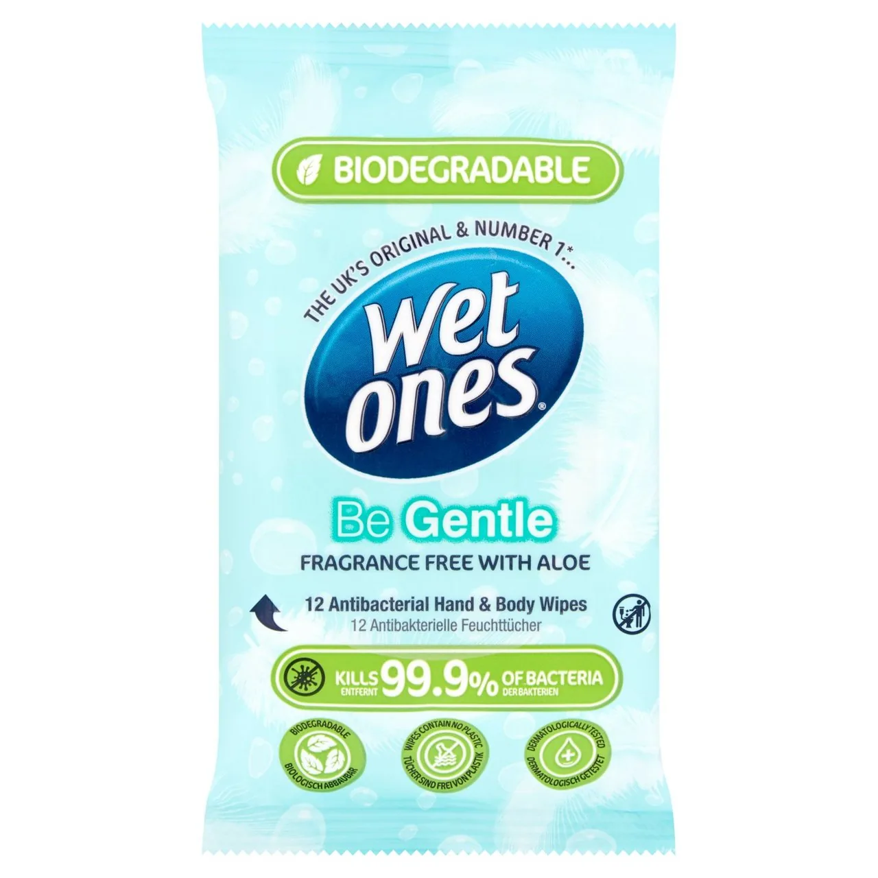 Wet Ones Be Gentle Biodegradeable Antibacterial Wipes