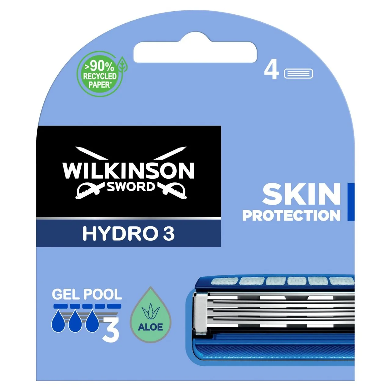 Wilkinson Sword Hydro 3 Skin Protection Men's Razor Blades 4 per pack