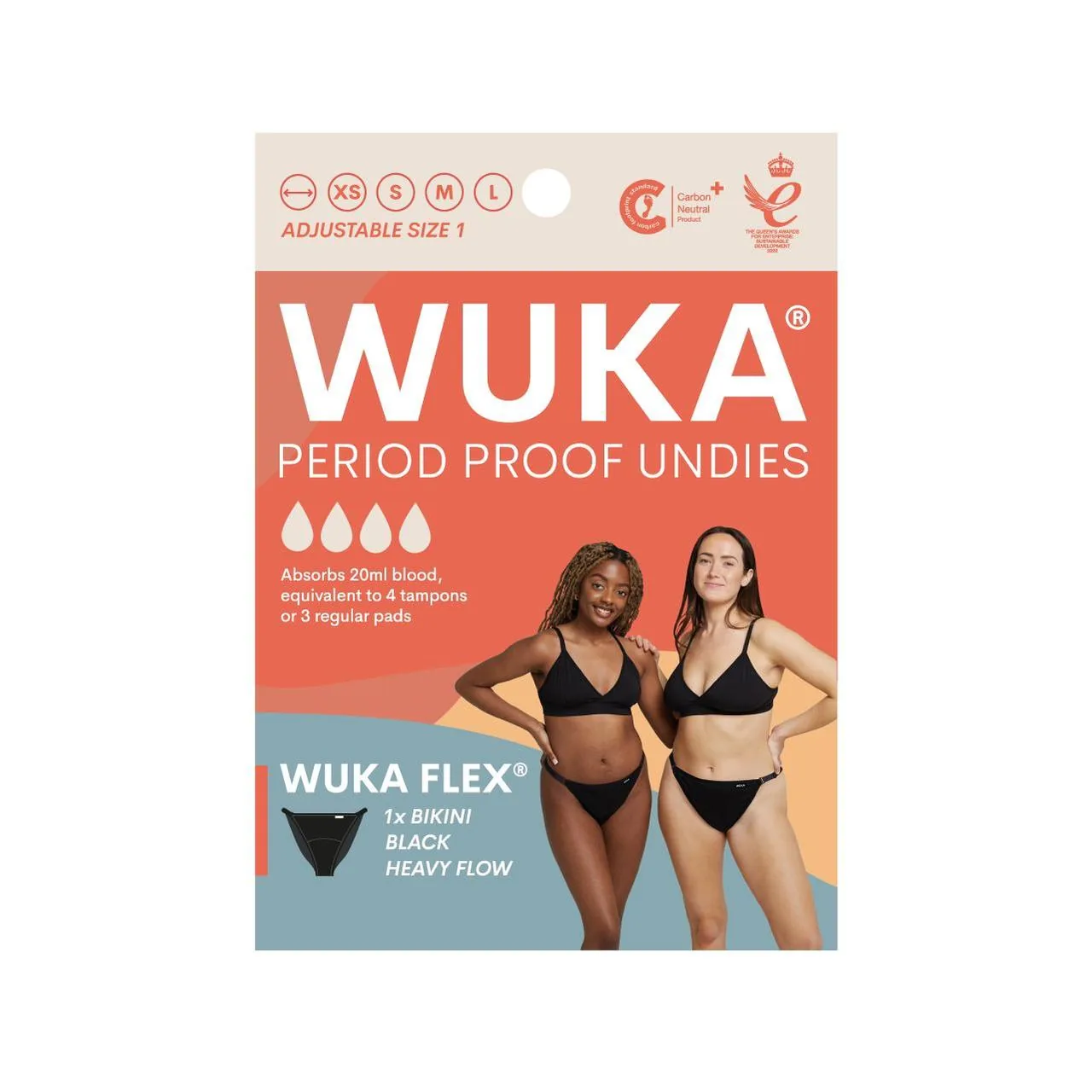 WUKA FLEX Adjustable Period Pants Heavy Flow Size XS - L
