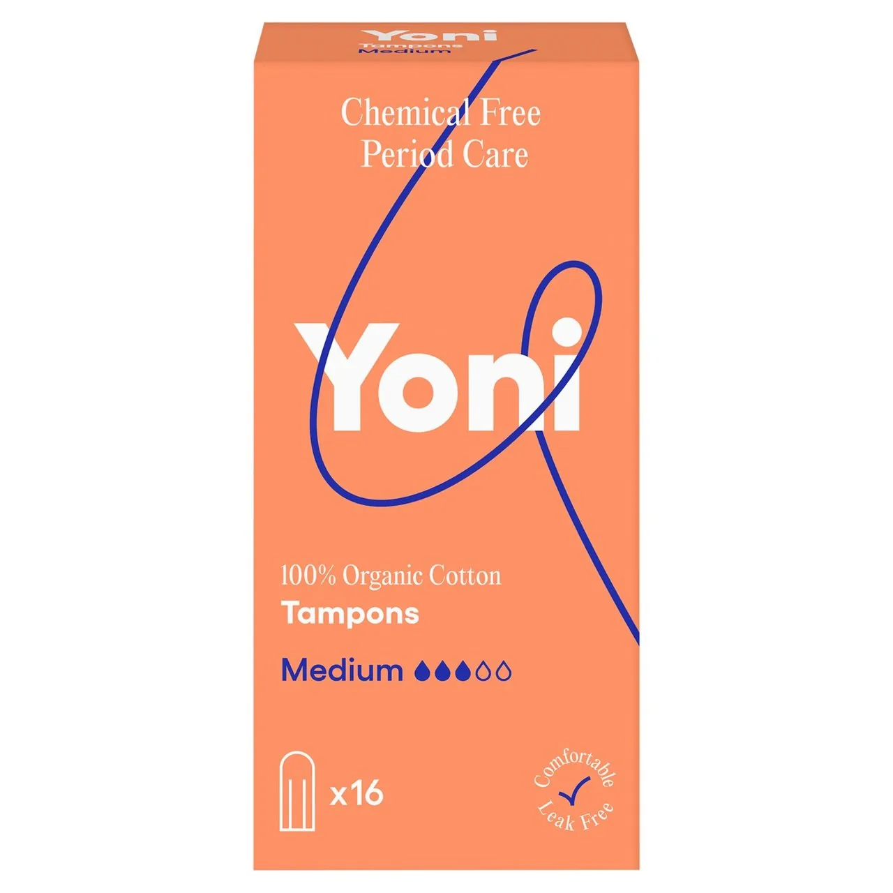 Yoni Organic Tampons Medium 16 per pack