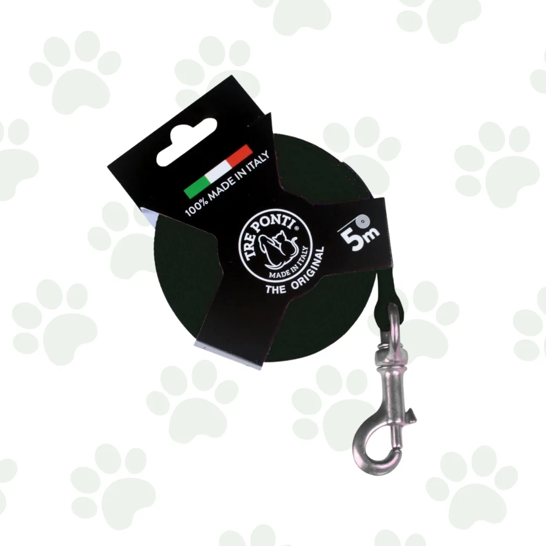 Long Run 5m - Guinzaglio lunghina per cani nero