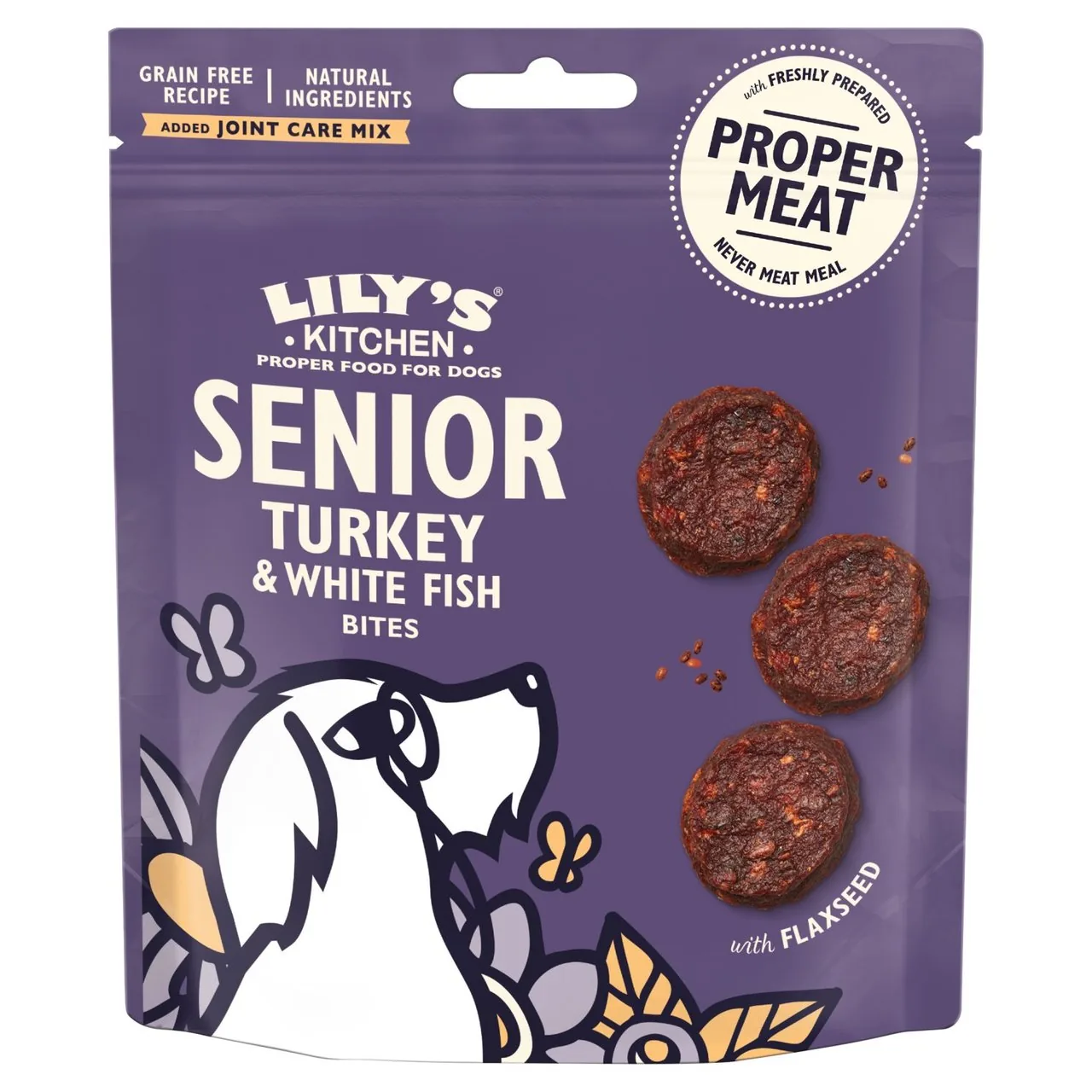 Lily's Kitchen Turkey & White Fish Bites for Senior Dogs 70g