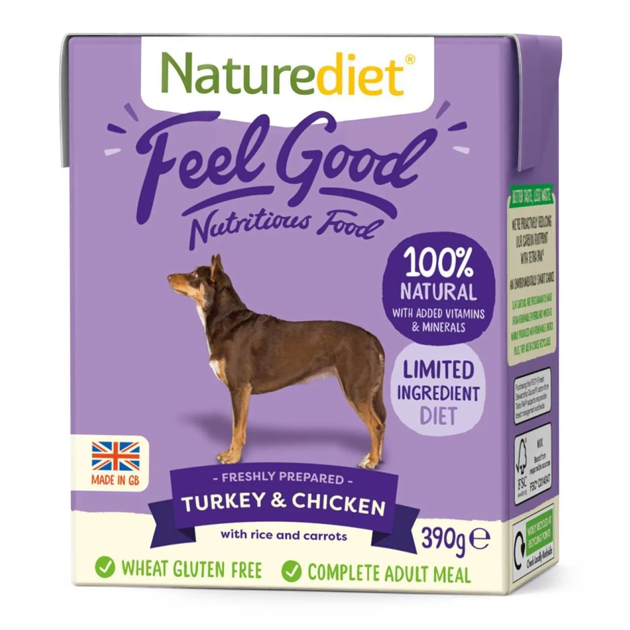 Naturediet Feel Good Turkey & Chicken Complete Wet Dog Food 18 x 390g