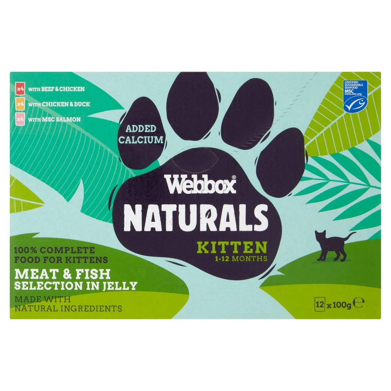 Webbox Naturals Kitten Mixed Wet Food Pouch Selection in Jelly 12 x 100g