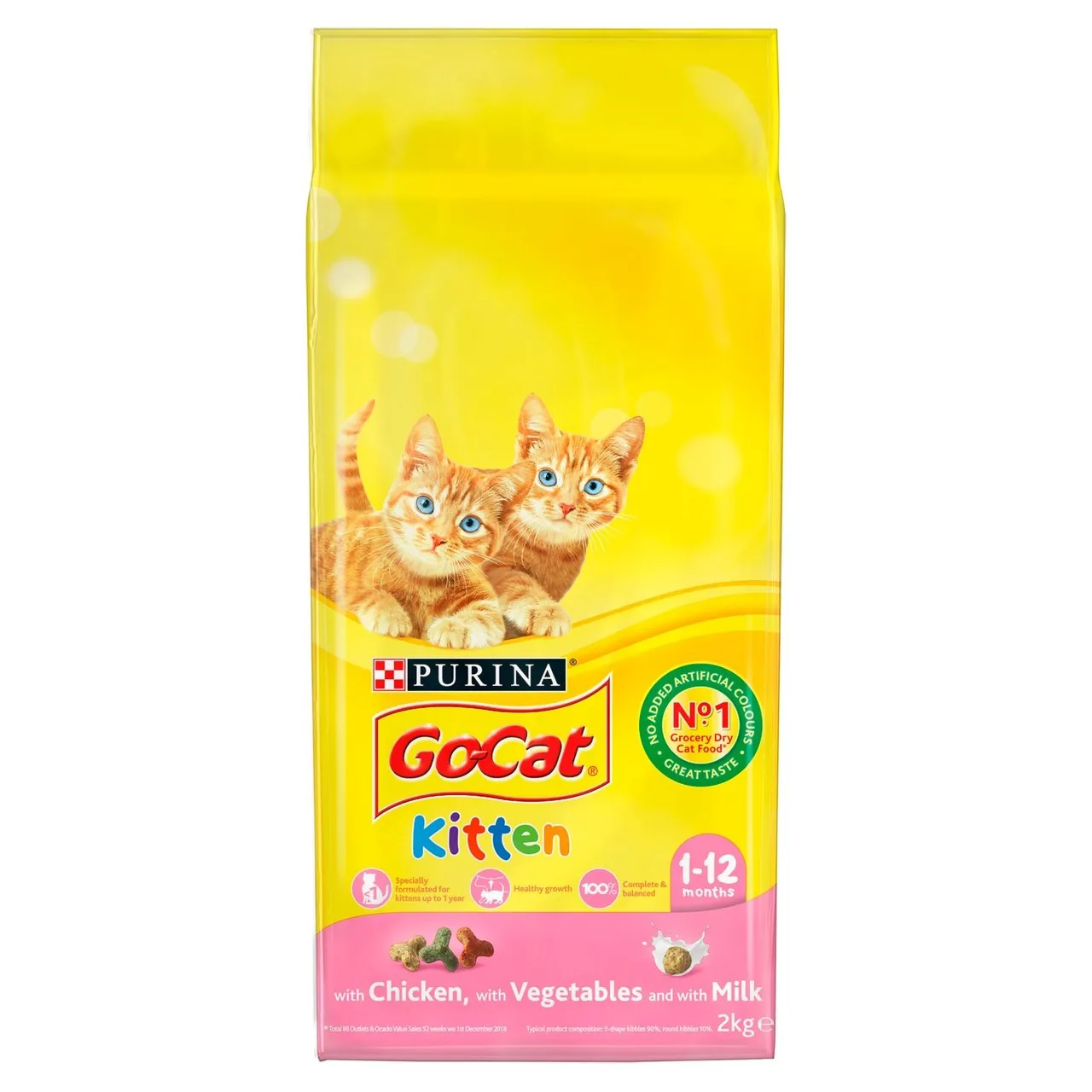 Go-Cat Kitten Dry Cat Food Chicken Milk and Veg 2kg