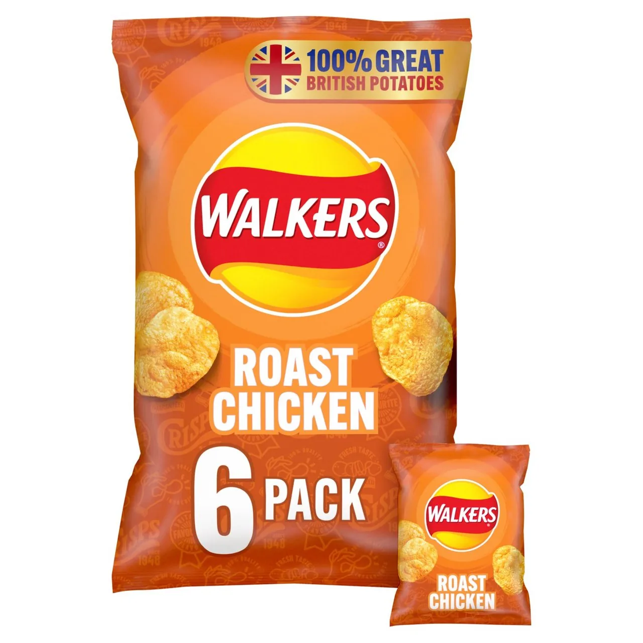 Walkers Roast Chicken Multipack Crisps 6 per pack