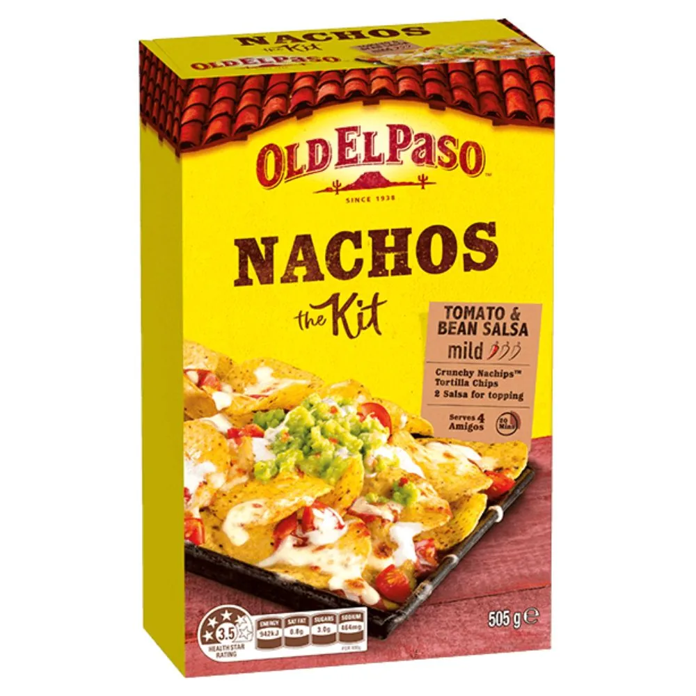 Old El Paso Kit Nachos, salsa pour nachos avec chips de maïs frits de 505g