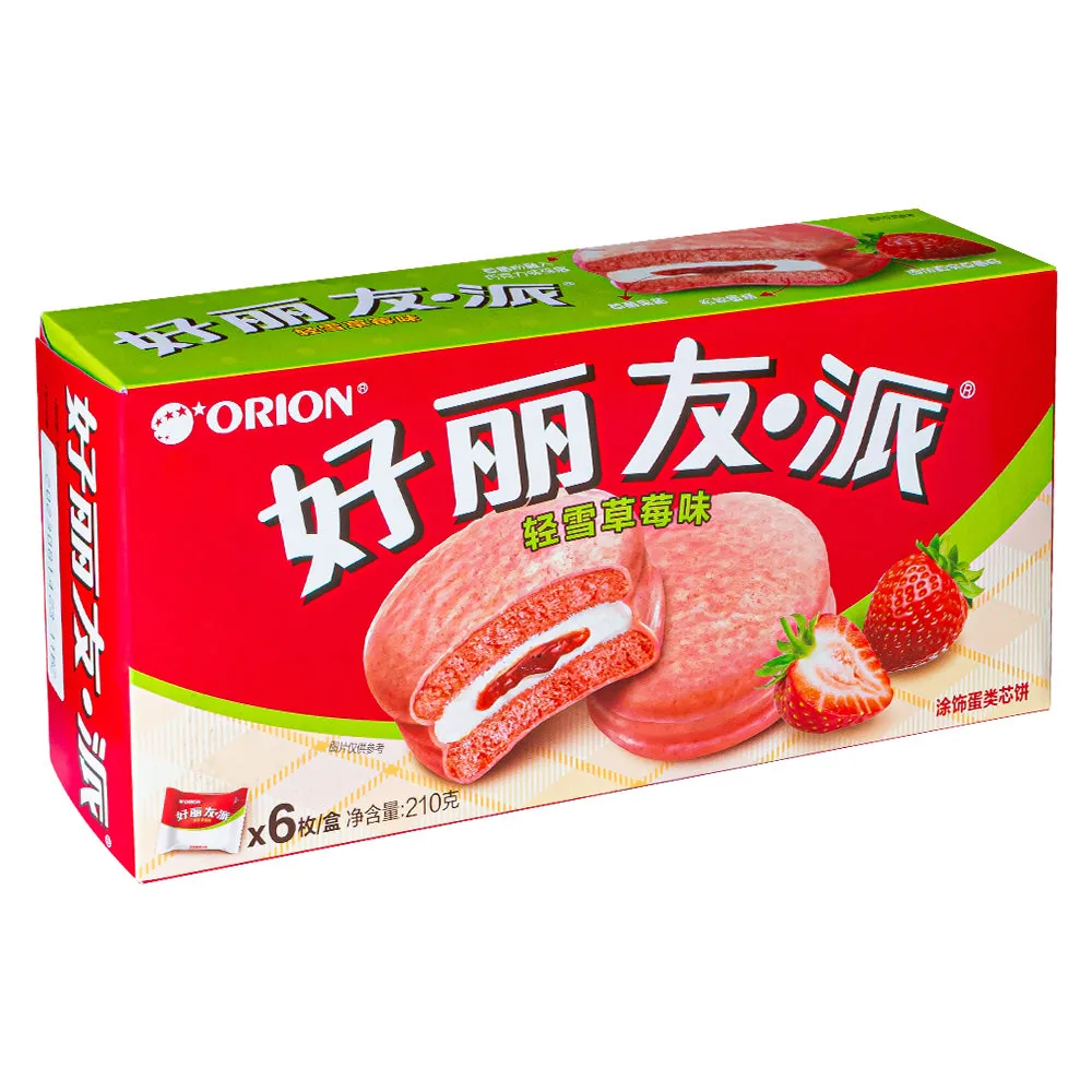 Orion Pie Saveur Fraise, gâteaux fourrés à la fraise de 210g