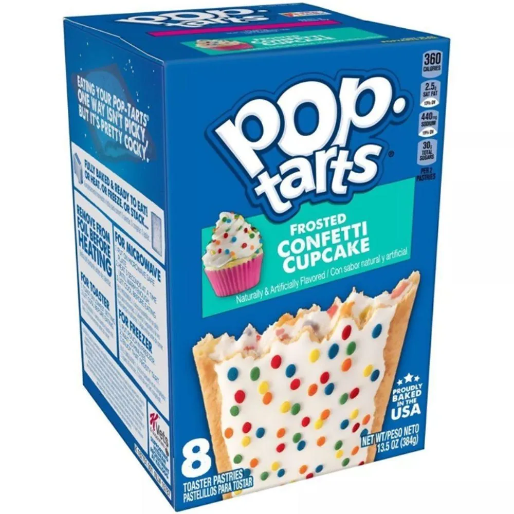 Pop Tarts Glaçage Confetti Cupcake, biscuits fourrés à la crème à la vanille et recouverts de confettis de 384g
