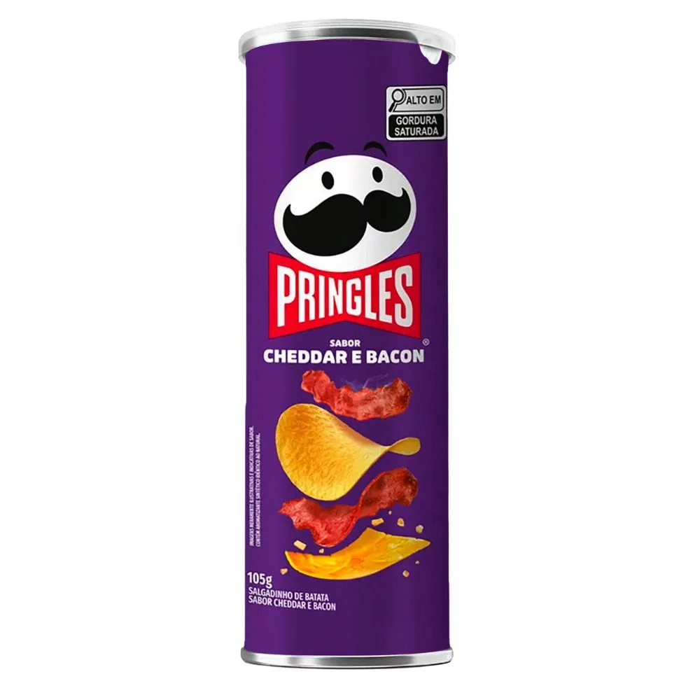 Pringles Cheddar et Bacon, chips au goût de cheddar et bacon de 105g