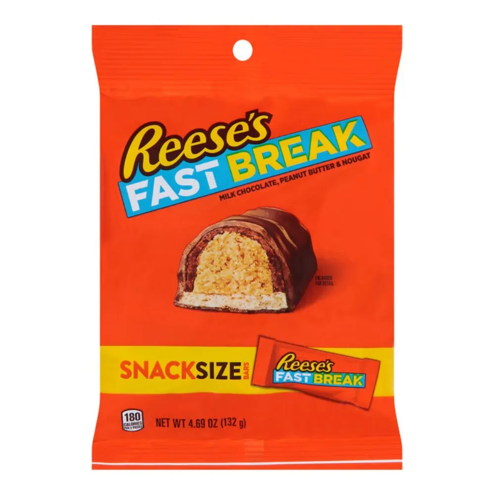 Reese's Fast Break Mini, barre de chocolat fourrée au beurre de cacahuète de 132g