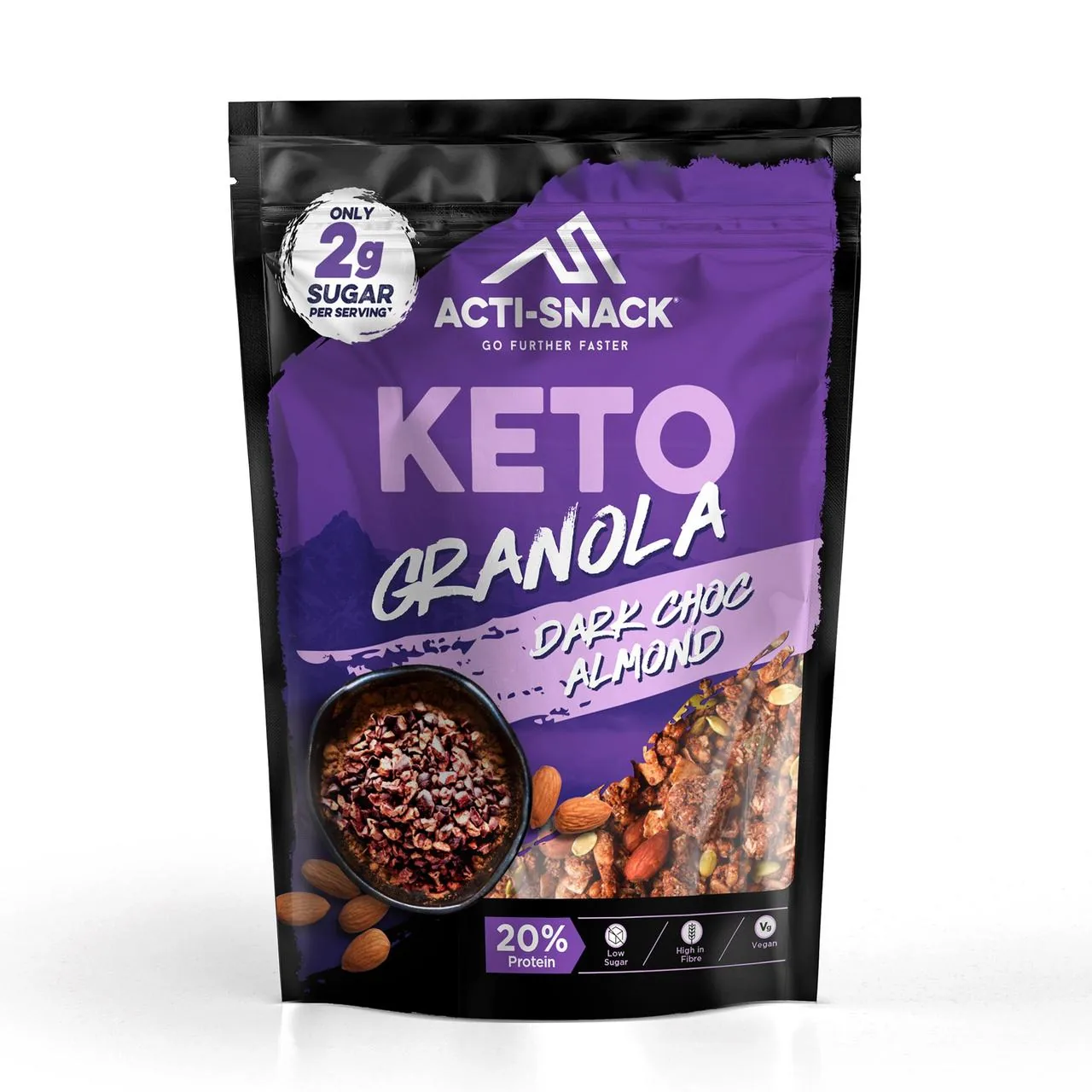 Acti Snack Keto Dark Choc Almond Granola 300g
