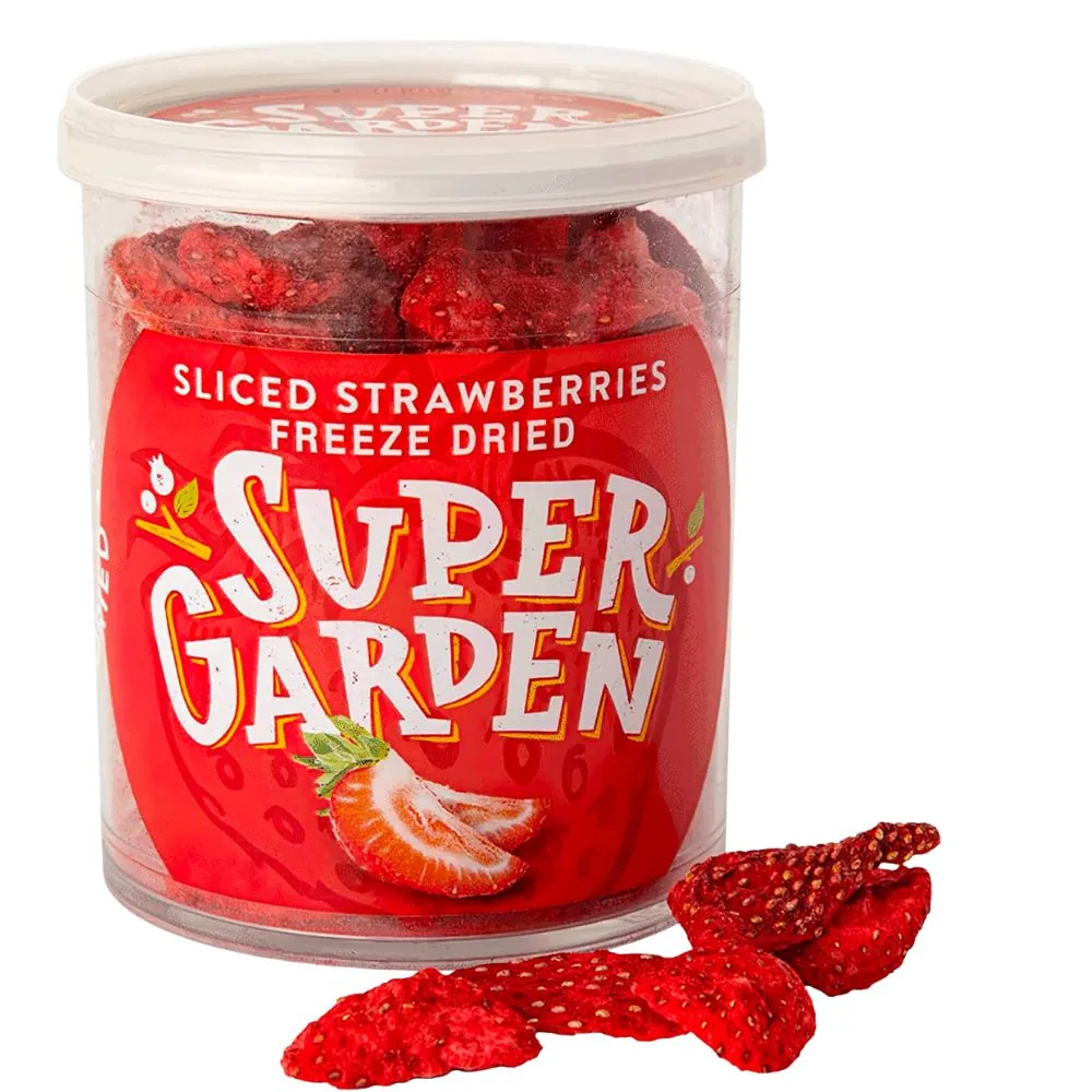 Super Garden Strawberry Sliced Freeze-Dried, tranches de fraises lyophilisées de 20g