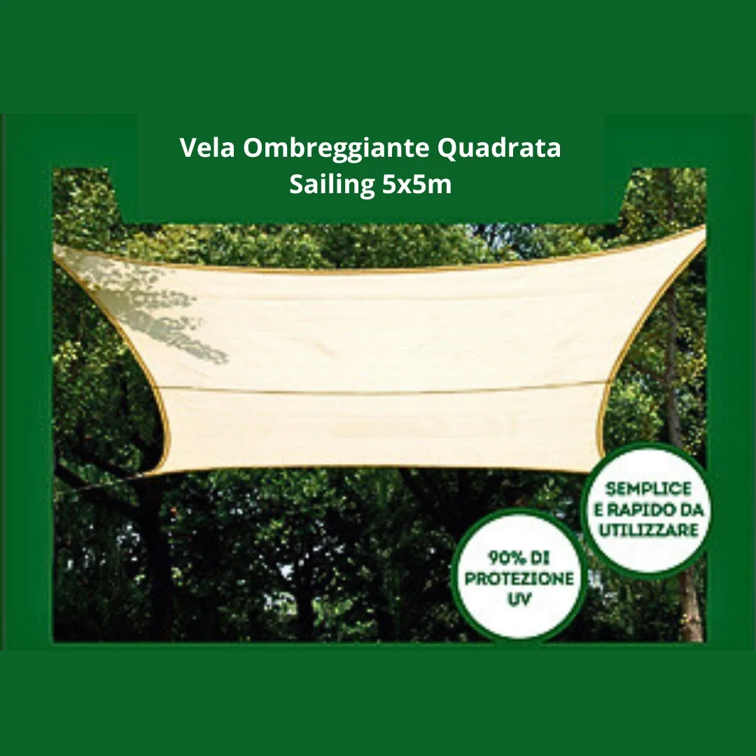 Tenda Ombreggiante Quadrata Sailing 5x5m Sabbia