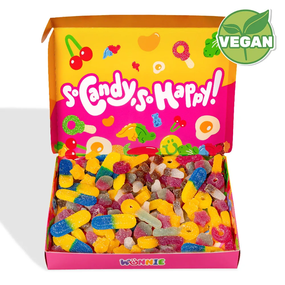 Wunnie box Vegan, la Candy box originale avec des bonbons gélifiés véganes - 1 kg