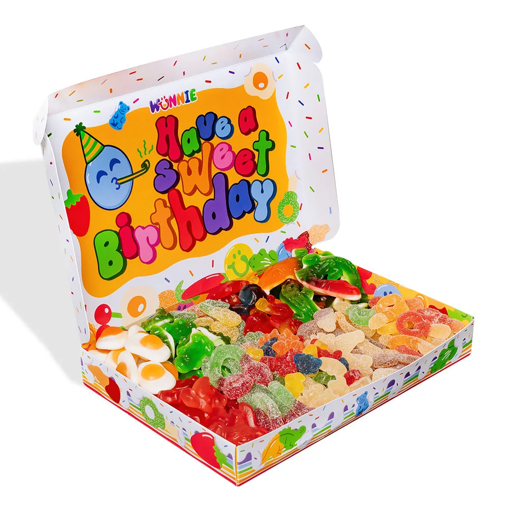 Wunnie box «Joyeux Anniversaire», la Candy box à composer avec les bonbons gélifiés préférés du fêté - 1 kg