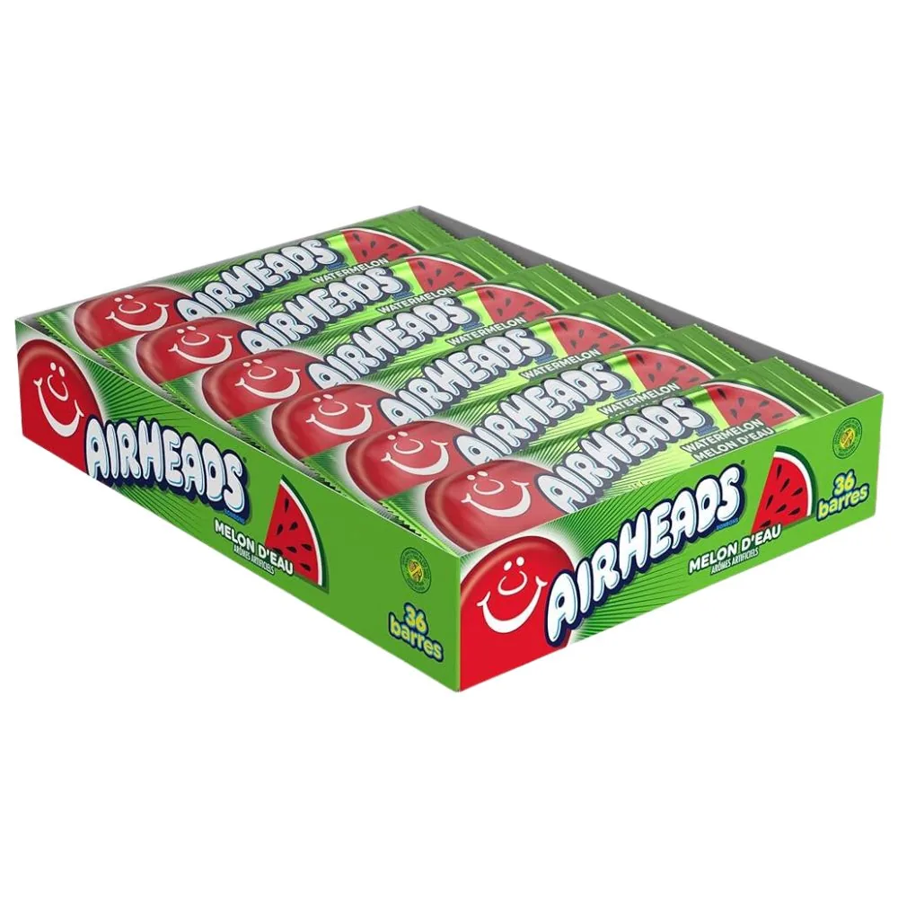 Airheads Watermelon, bonbon à la pastèque de 16g (paquet de 36)