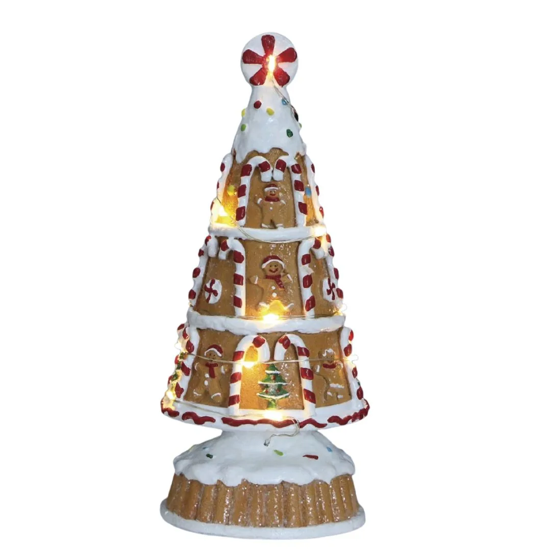 Albero gingerbread con LED H22,5 cm a batteria