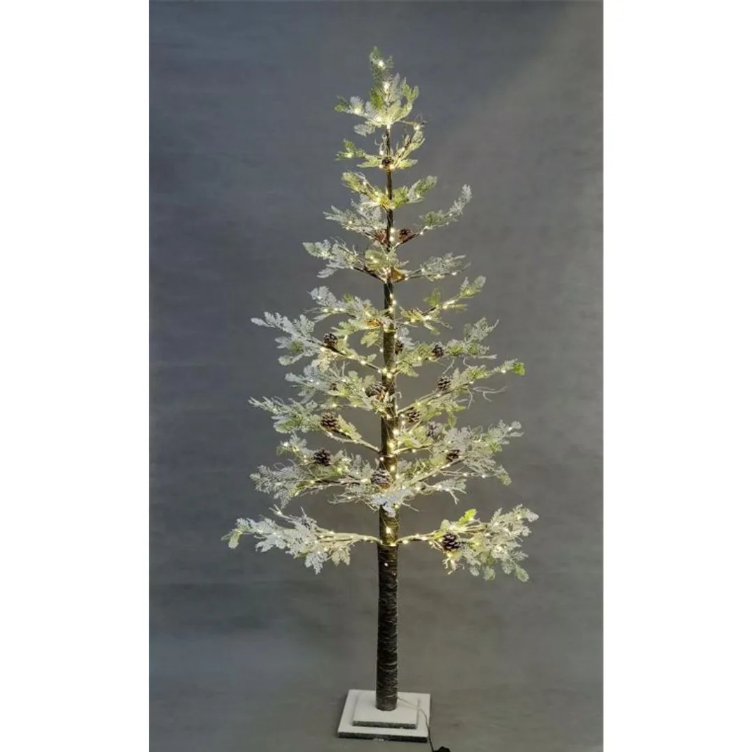 Albero di Natale innevato con LED bianco caldo