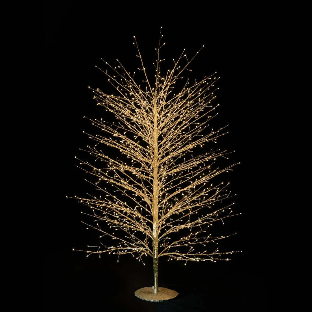 Albero di Natale oro con LED da interno