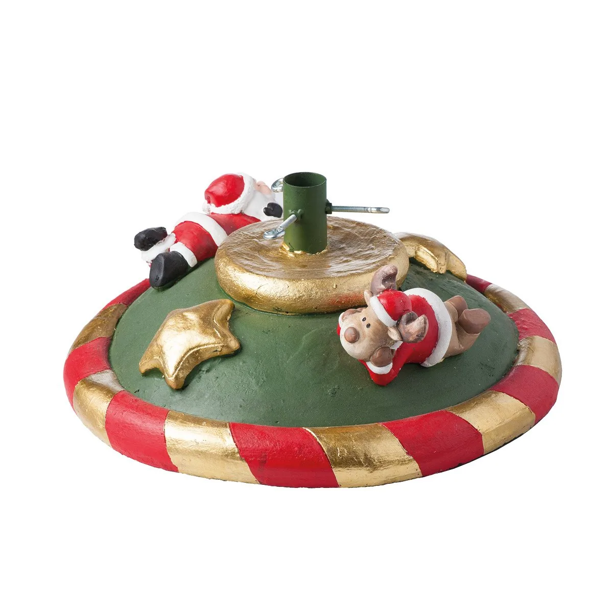 Base Decorata Albero di Natale 45 x 45 x H 23CM in Magnesite