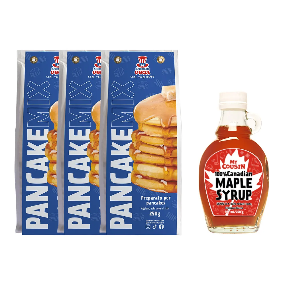 3x American Uncle Préparation pour crêpes + sirop d'érable My Cousin