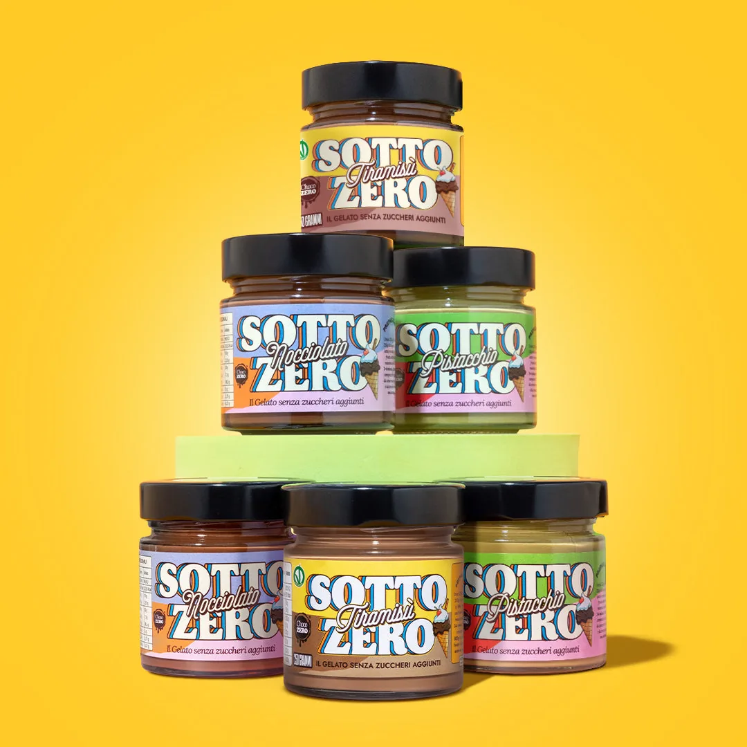 Kit 6 Gelati senza zuccheri aggiunti - Pistacchio, Nocciolato e Tiramisù