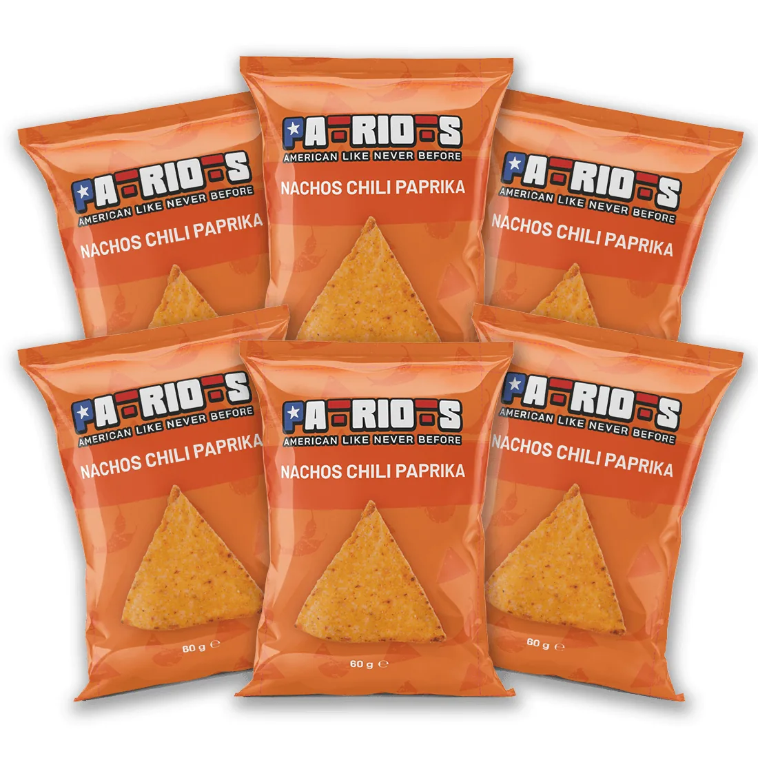 6x Patriots Nachos Chili Paprika, nachos au paprika de 60g