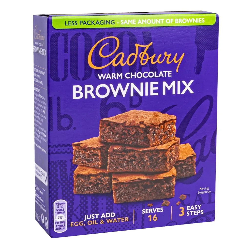 Mélange à brownie au chocolat chaud Cadbury, préparation en poudre pour brownie de 350g