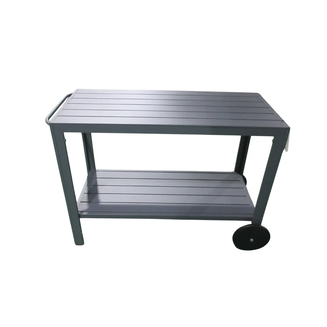 Carrello da giardino in alluminio antracite con ruote