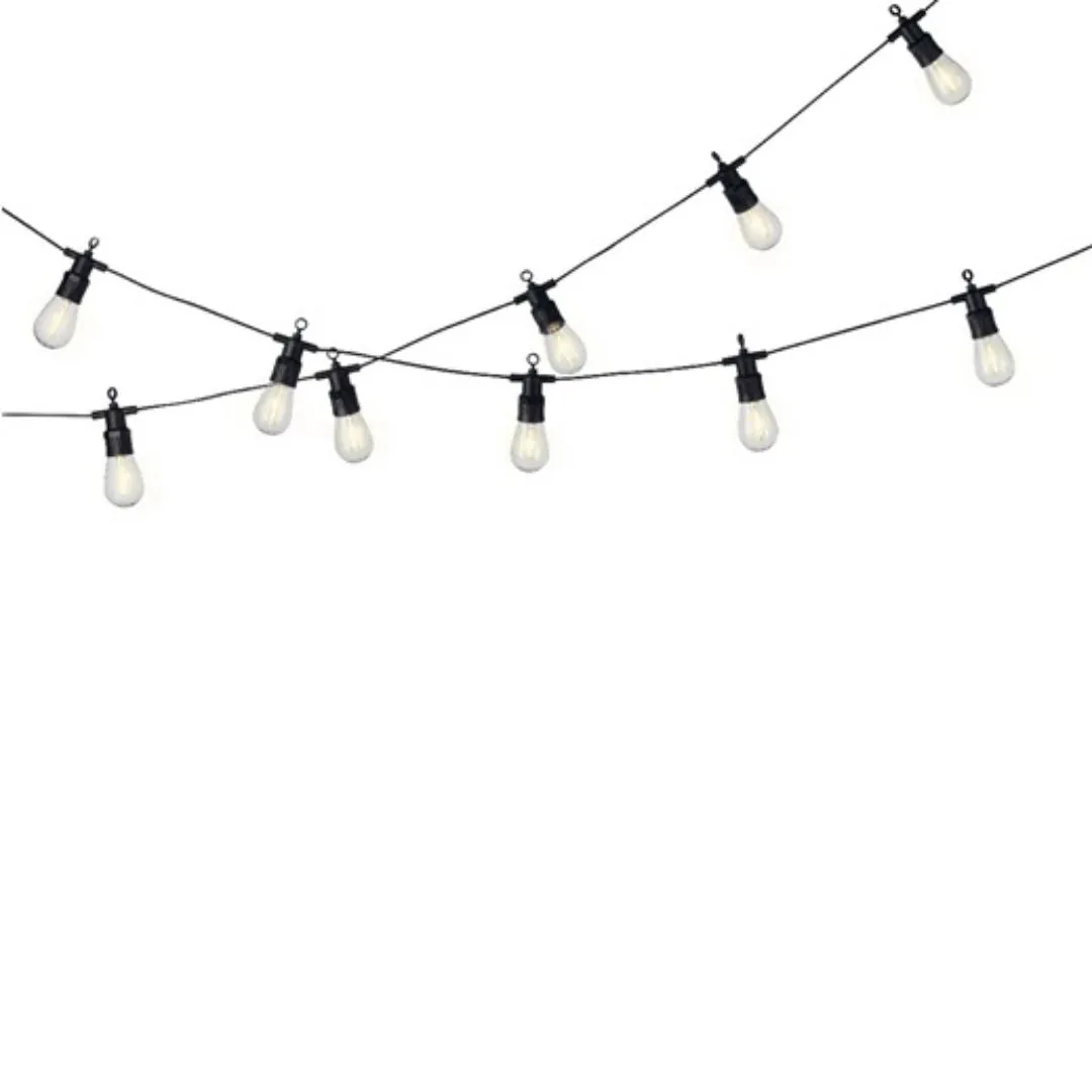 Catena LED da esterno – 10 bulbi effetto partylight a luce fissa