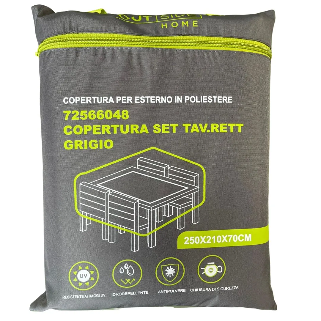 Copertura per set pranzo da esterno rettangolare 250X210X70