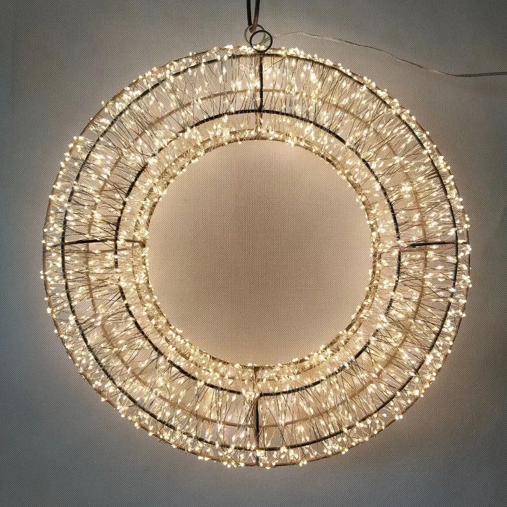 Corona oro metal con micro LED da esterno
