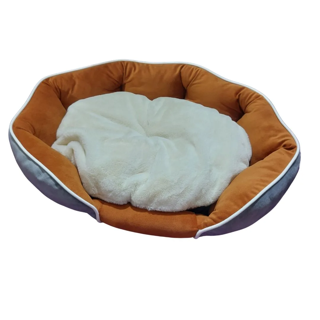Cuccia arancione e grigio 60×50×15 cm per cani e gatti