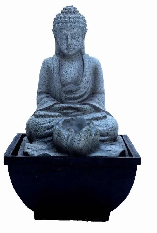 FONTANA ZEN BUDDHA CON LOTO 13X13X18CM