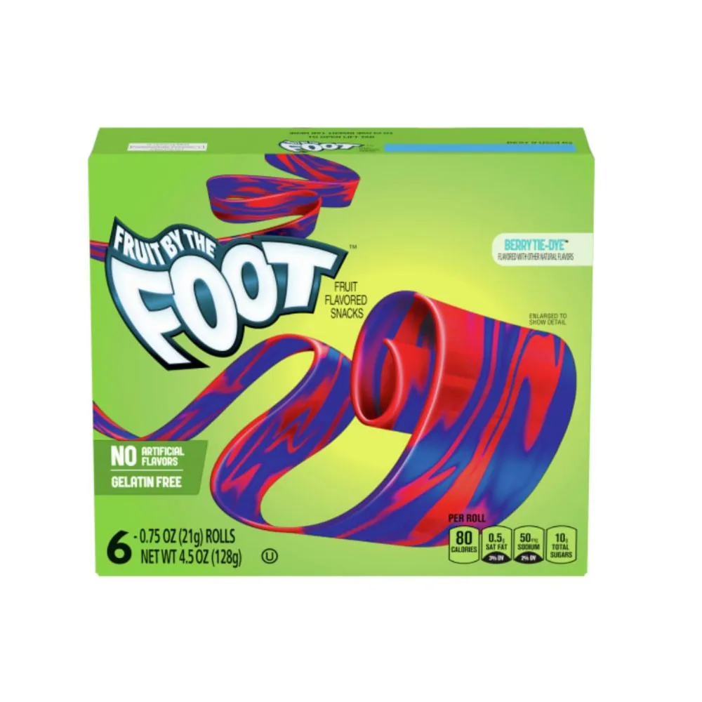Fruit By The Foot Berry Tie-Dye, bonbon gommeux au goût de myrtille de 128g