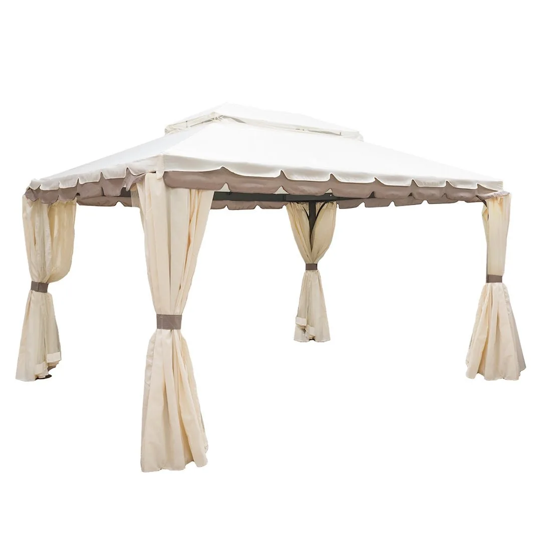 Ercolano - Gazebo da giardino con tende laterali