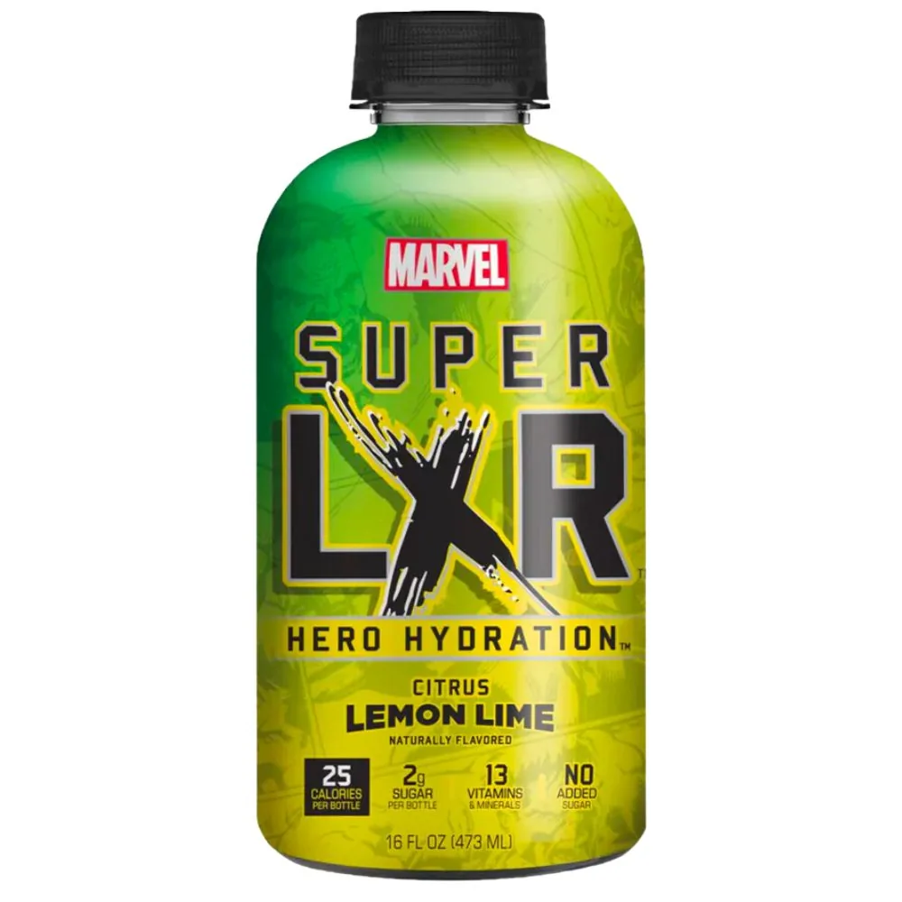 AriZona x Marvel Super LXR Hero Citrus Lemon Lime, boisson énergétique au goût de citron et lime de 473ml