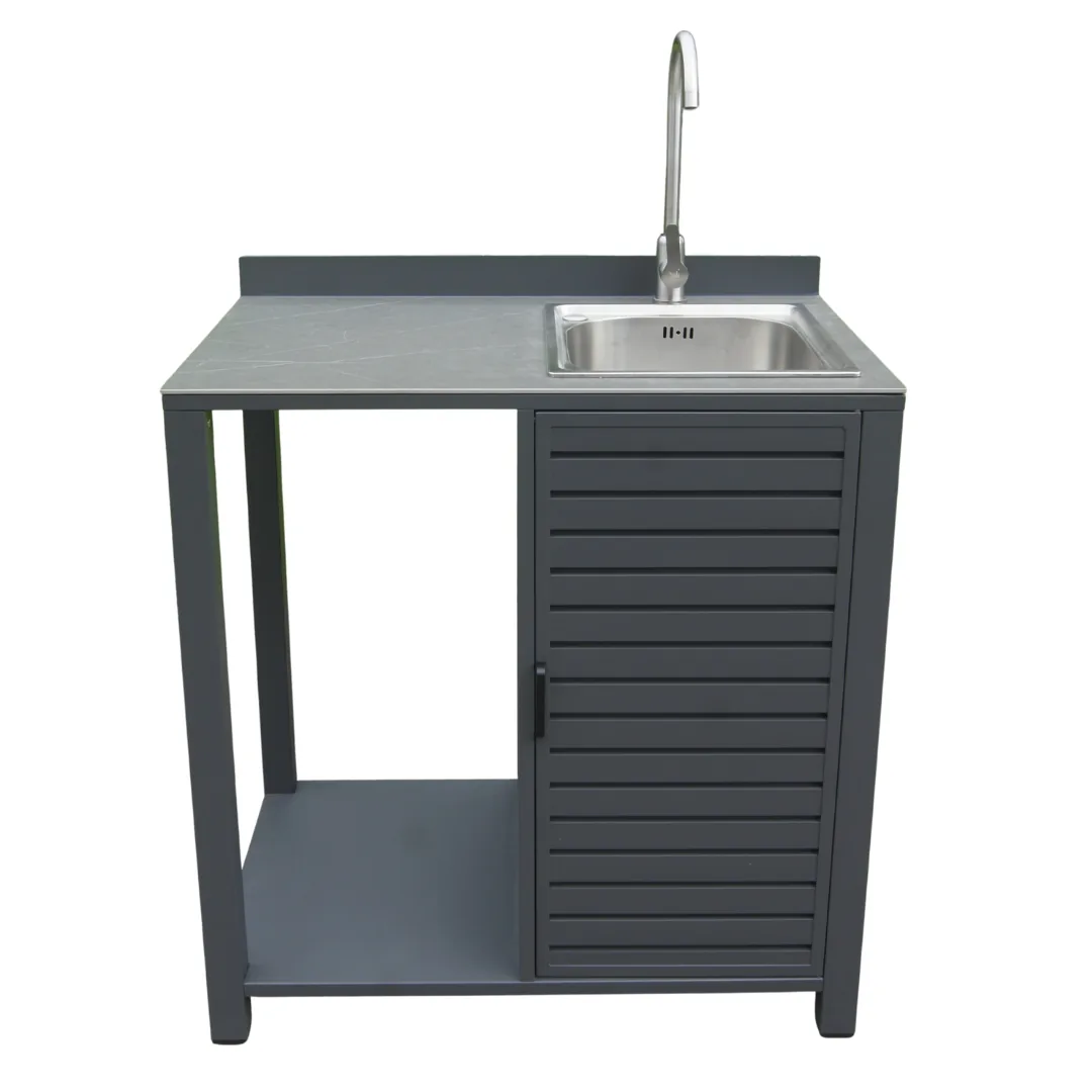 Modulo cucina da esterno 90x60 con lavello antracite