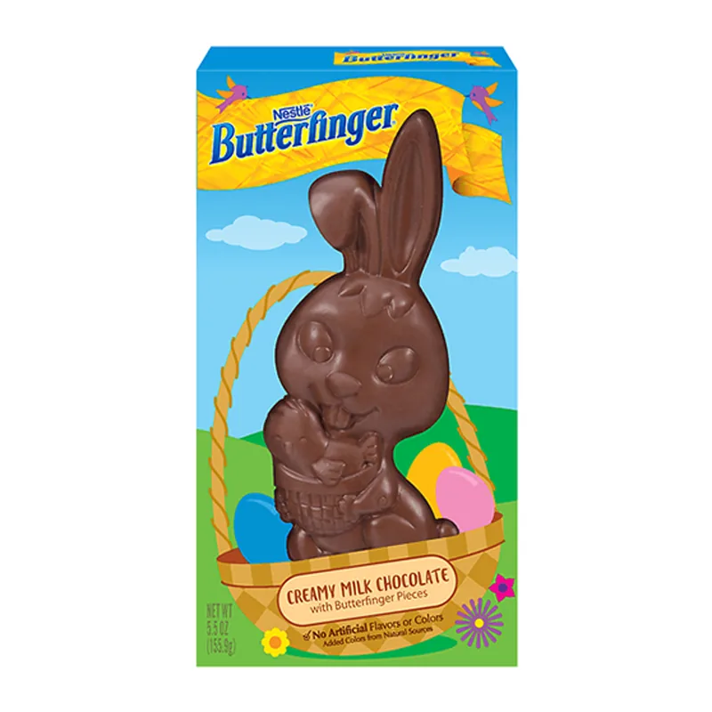 Butterfinger Easter Bunny, lapin en chocolat au lait avec morceaux de butterfinger de 155g