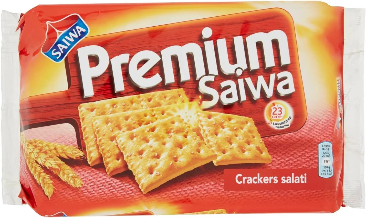 12x Saiwa Premium Crackers Cracker Salati salé 315 g d'Italie