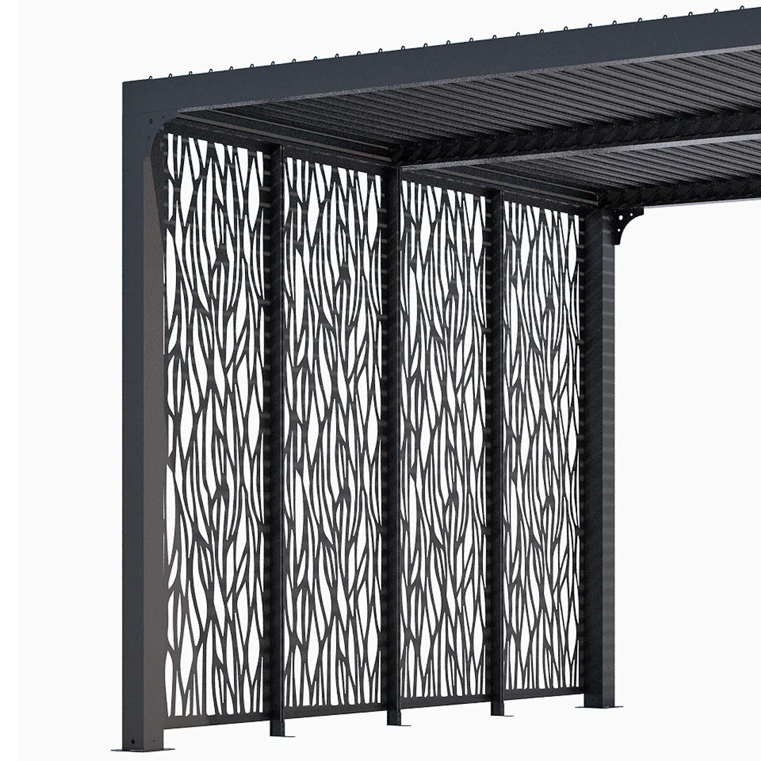 4 Pannelli Moucharabieh in acciaio per lato da 3 m Pergola Habrita