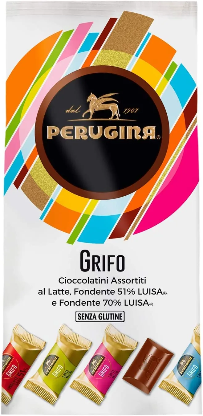 6x Perugina Grifo Lait et Noir 51%, noir 70% Chocolat Italien Cacao 200g