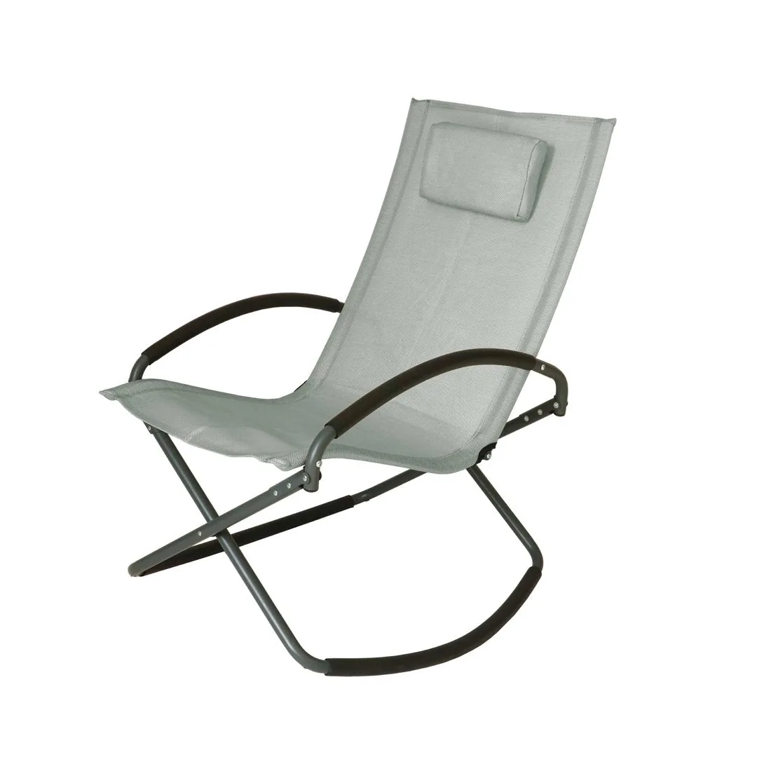 Pier - Sedia a dondolo da giardino pieghevole grigio chiaro