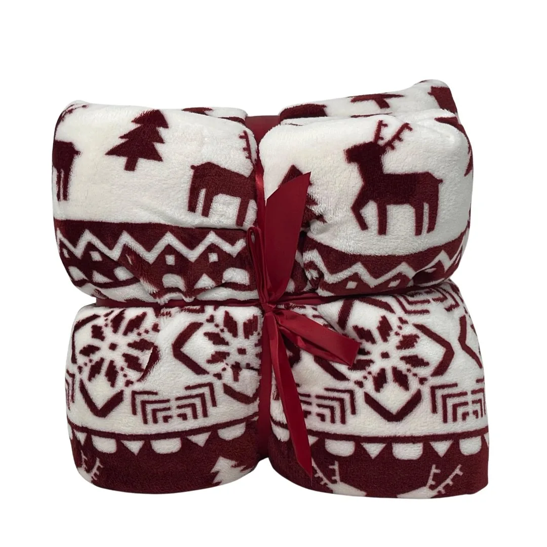 Coperta Yael 150x200 cm rosso e bianco