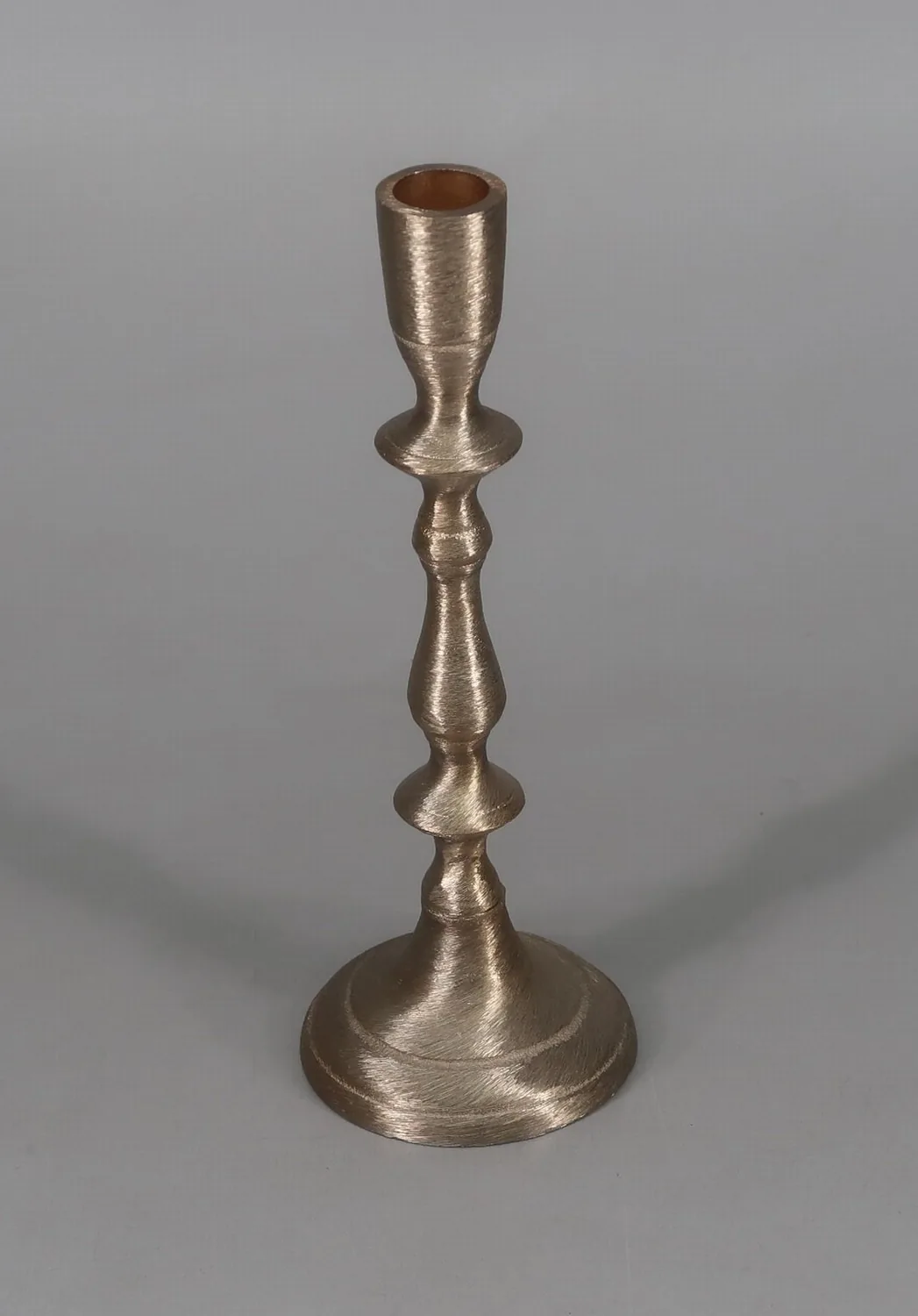 Portacandela in Alluminio Effetto Spazzolato Oro