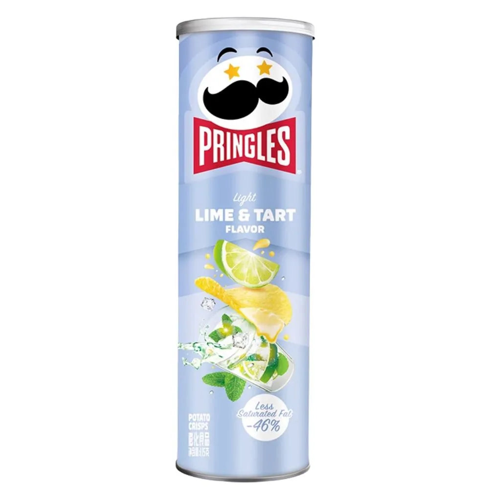 Pringles Light Lime and Tart, chips au goût de tarte au citron vert de 115g